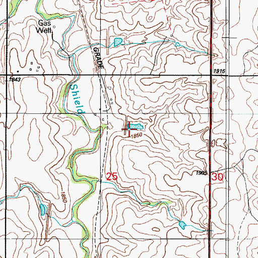 Topographic Map of Whiteshield Creek Site 14 Dam, OK