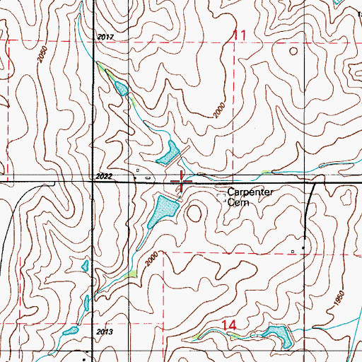 Topographic Map of Whiteshield Creek Site 16 Reservoir, OK