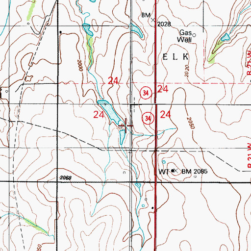 Topographic Map of Whiteshield Creek Site 17 Dam, OK