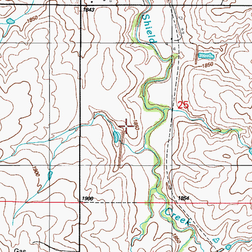 Topographic Map of Whiteshield Creek Site 19 Dam, OK