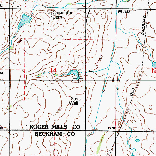 Topographic Map of Whiteshield Creek Site 20 Reservoir, OK