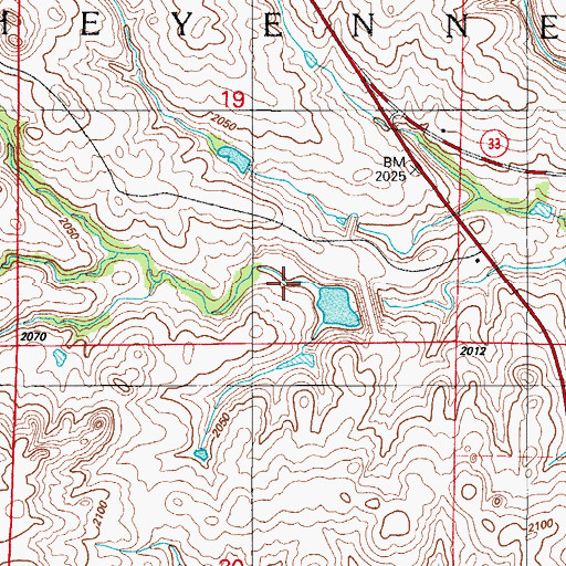 Topographic Map of Dead Indian-Wildhorse Site 9 Reservoir, OK