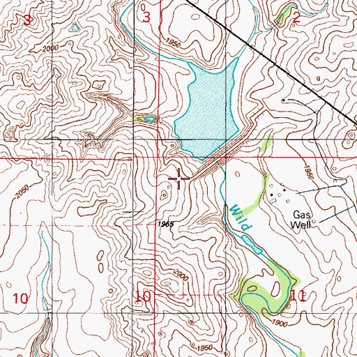 Topographic Map of Dead Indian-Wildhorse Site 2 Reservoir, OK