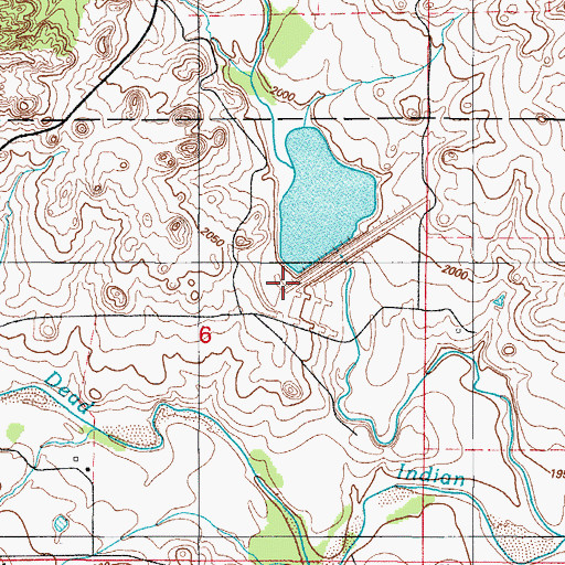Topographic Map of Dead Indian-Wildhorse Site 3 Reservoir, OK