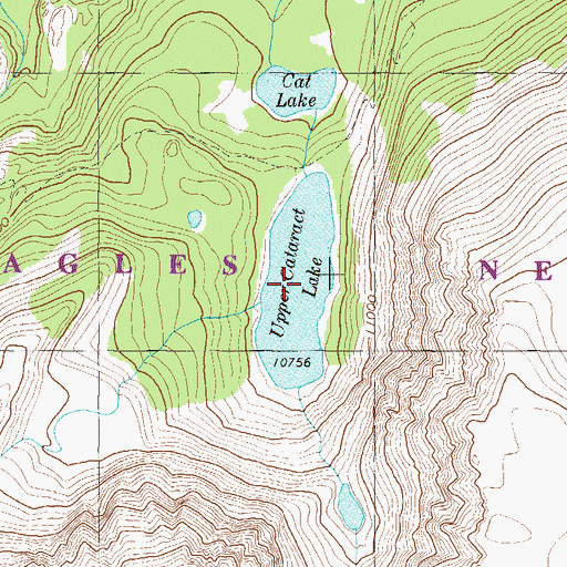 Topographic Map of Upper Cataract Lake, CO