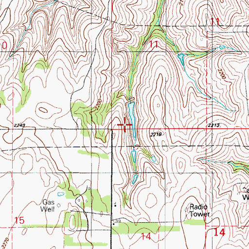 Topographic Map of Sandstone Creek Site 107 Dam, OK