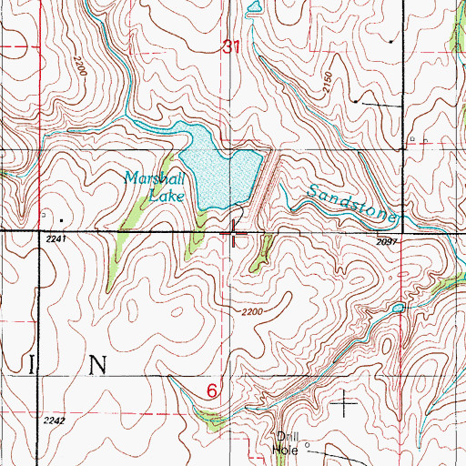 Topographic Map of Sandstone Creek Site 16a Reservoir, OK