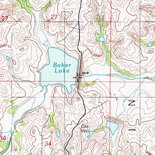 Topographic Map of Sandstone Creek Site 16 Dam, OK