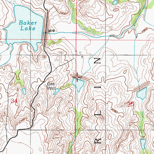 Topographic Map of Sandstone Creek Site 15 Reservoir, OK