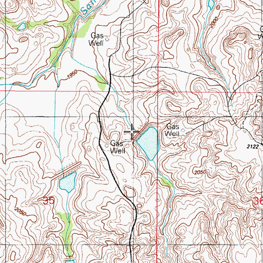 Topographic Map of Sandstone Creek Site 13 Dam, OK