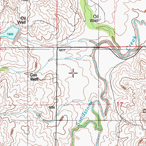 Topographic Map of Sandstone Creek Site 20 Reservoir, OK