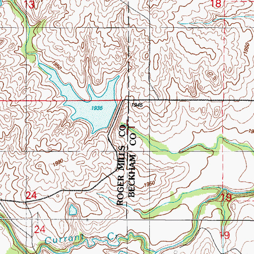 Topographic Map of Sandstone Creek Site 19 Reservoir, OK