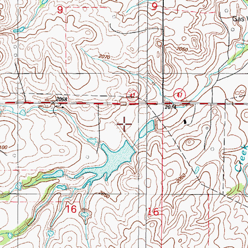 Topographic Map of Broken Leg Creek Site 2 Reservoir, OK