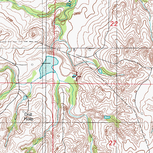 Topographic Map of Broken Leg Creek Site 1 Dam, OK
