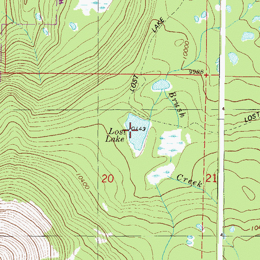 Topographic Map of Lost Lake, CO