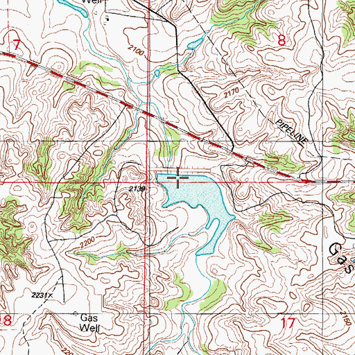 Topographic Map of Upper Washita Site 58 Reservoir, OK