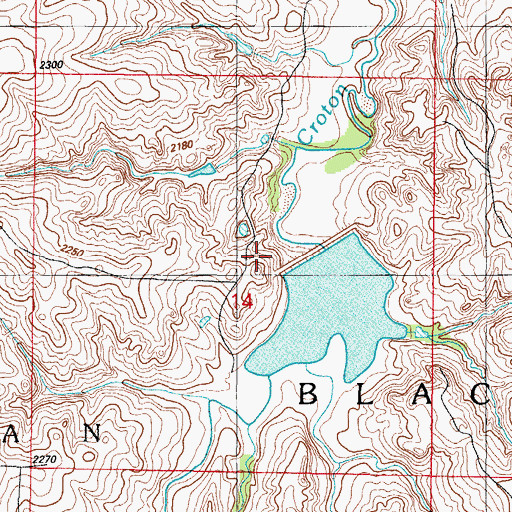 Topographic Map of Upper Washita Site 57 Reservoir, OK