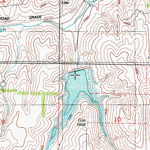 Topographic Map of Upper Washita Site 47 Reservoir, OK