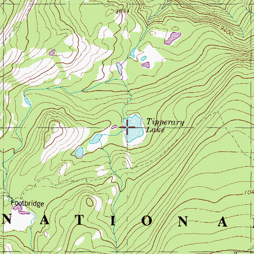 Topographic Map of Tipperary Lake, CO