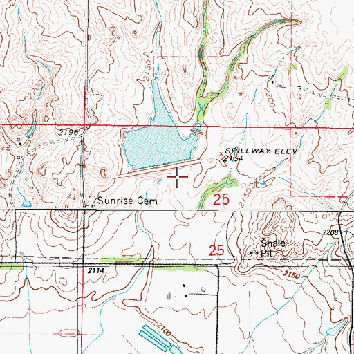 Topographic Map of Upper Washita Site 43 Reservoir, OK