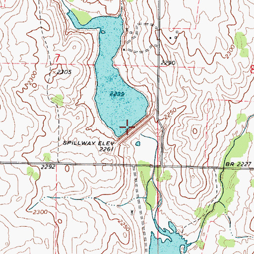 Topographic Map of Upper Washita Site 39 Reservoir, OK