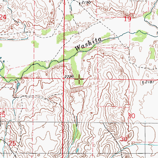 Topographic Map of Upper Washita Site 38 Reservoir, OK