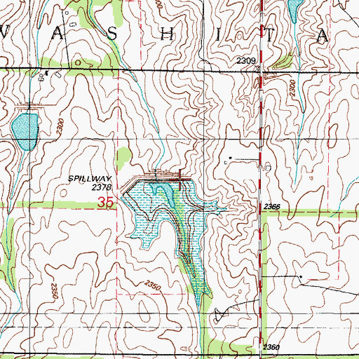Topographic Map of Upper Washita Site 36 Dam, OK