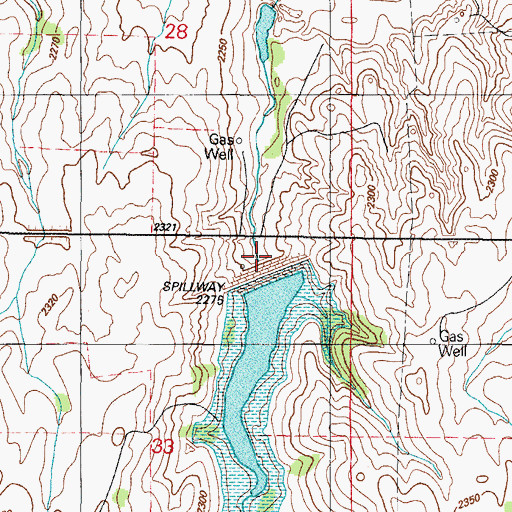 Topographic Map of Upper Washita Site 35 Reservoir, OK