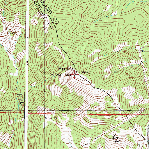 Topographic Map of Williams Fork Mountains, CO