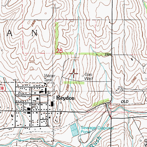 Topographic Map of Upper Washita River Site 101 Dam, OK