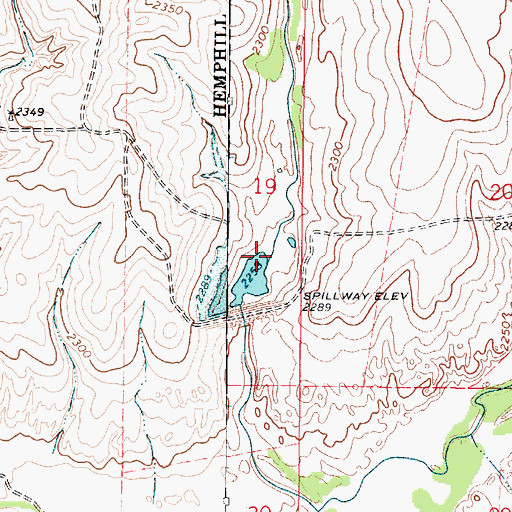 Topographic Map of Upper Washita Site 33 Dam, OK