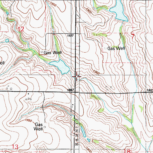 Topographic Map of Quartermaster Site 19a Dam, OK