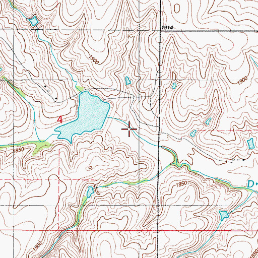 Topographic Map of Quartermaster Site 18a Reservoir, OK