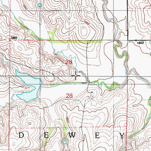 Topographic Map of Quartermaster Site 17 Reservoir, OK