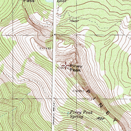 Topographic Map of Piney Peak, CO