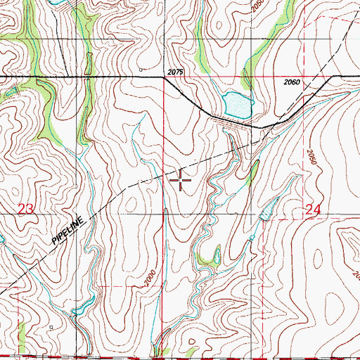 Topographic Map of Quartermaster Site 1a Reservoir, OK