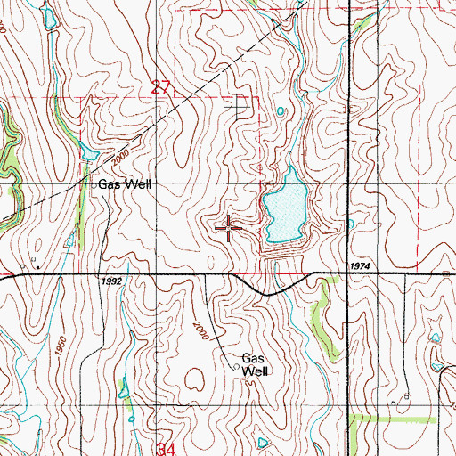 Topographic Map of Quartermaster Site 2 Reservoir, OK
