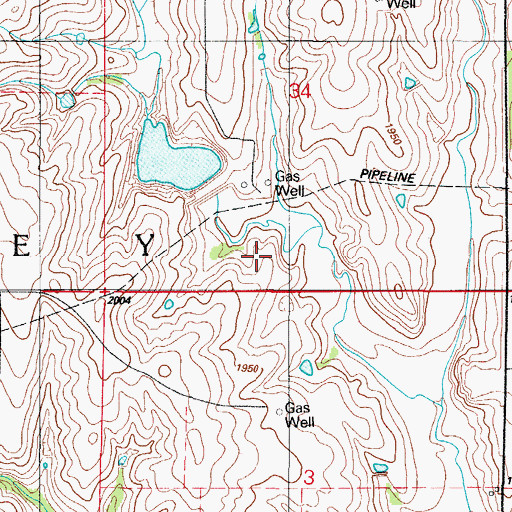 Topographic Map of Quartermaster Site 3 Reservoir, OK
