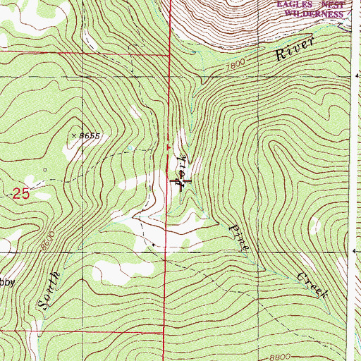 Topographic Map of Pine Creek, CO