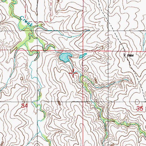Topographic Map of Big Kiowa Creek Site 5 Reservoir, OK