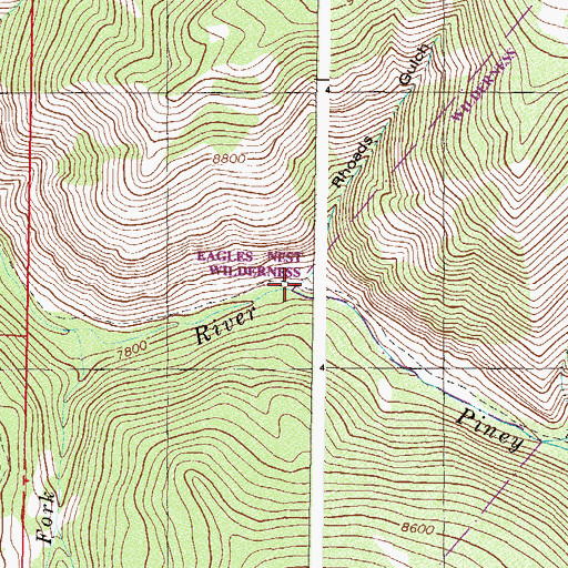 Topographic Map of Rhoads Gulch, CO
