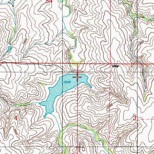 Topographic Map of Big Kiowa Creek Site 1 Reservoir, OK