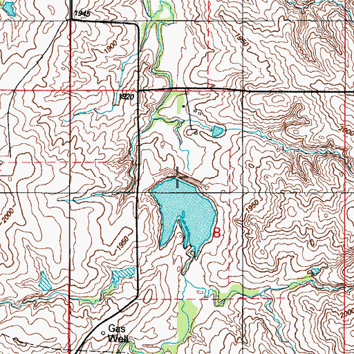 Topographic Map of Big Kiowa Creek Site 2 Dam, OK