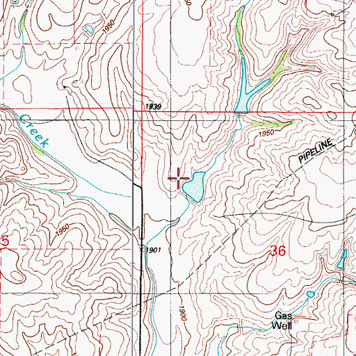 Topographic Map of Nine Mile Creek Site 17 Dam, OK