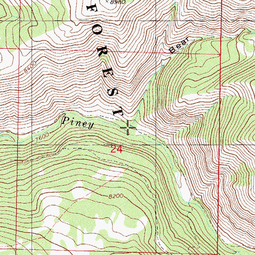 Topographic Map of Bear Gulch, CO