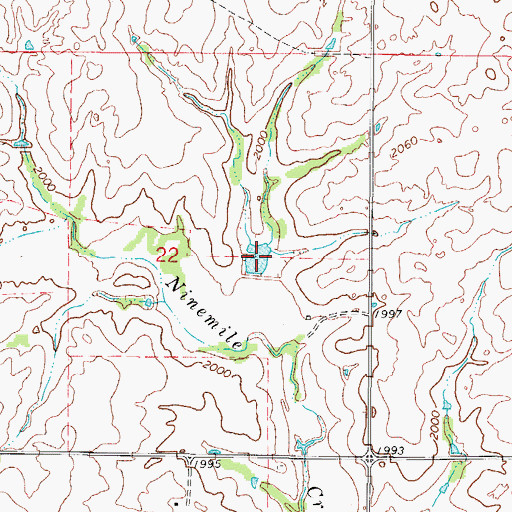 Topographic Map of Nine Mile Creek Site 16 Reservoir, OK