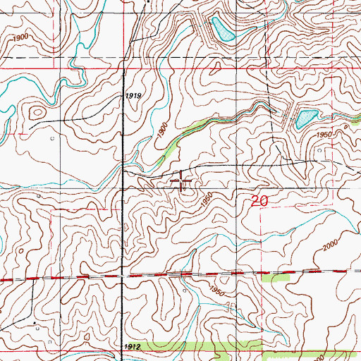 Topographic Map of Mine Mile Creek Site 14 Reservoir, OK