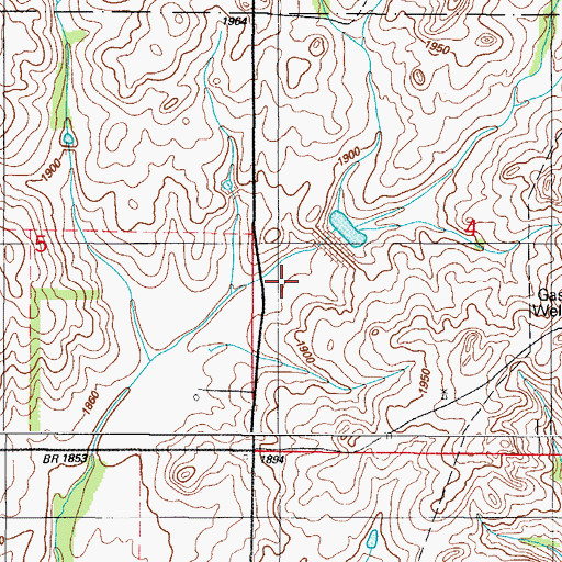 Topographic Map of Nine Mile Creek Site 13 Reservoir, OK