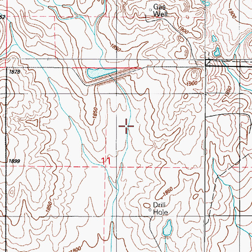 Topographic Map of Nine Mile Creek Site 12 Reservoir, OK