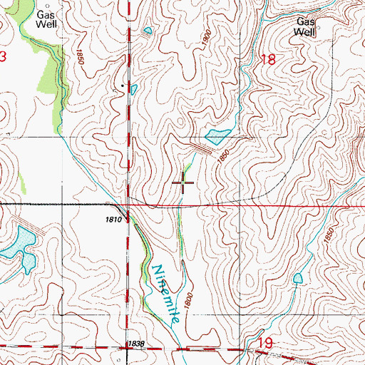 Topographic Map of Nine Mile Creek Site 9 Dam, OK
